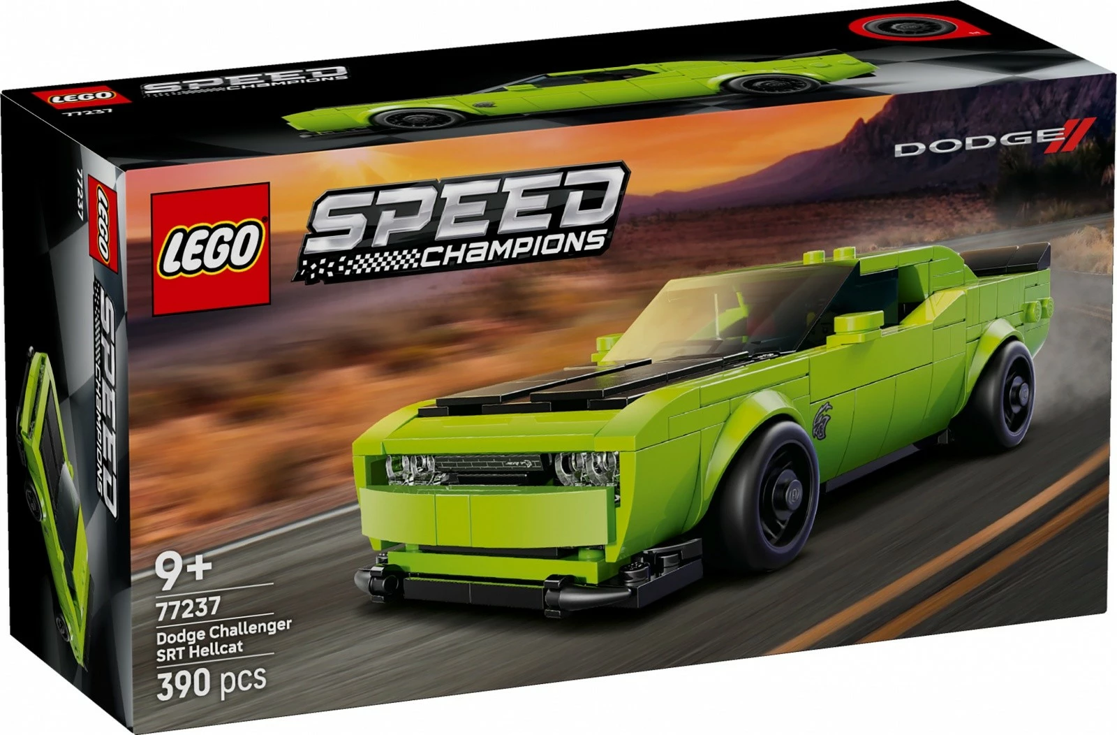 Set ndërtimi LEGO Speed Champions Dodge Challenger SRT Hellcat 77237, 390 pjesë, e gjelbër