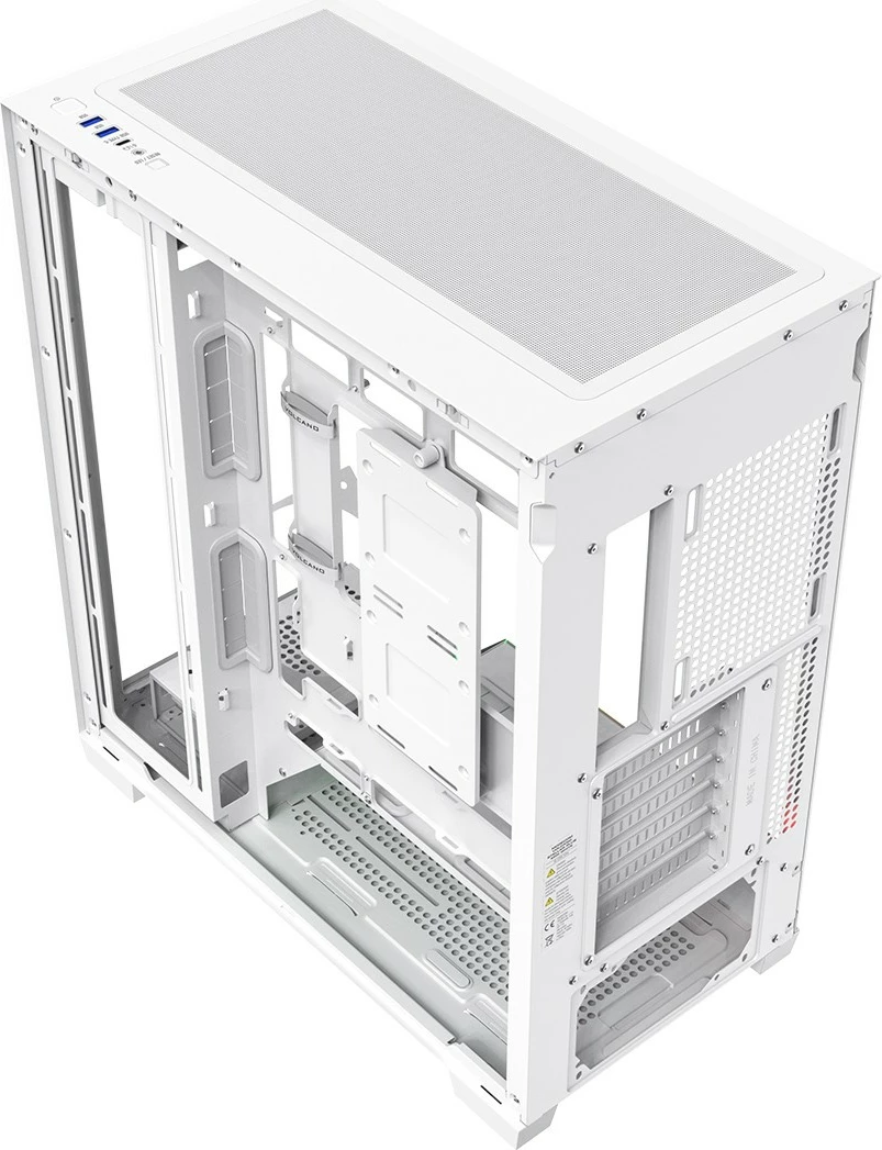 Kasë MODECOM VOLCANO STELLAR PLUS AT-STELLAR-PLUS-NF-0000-20 Midi Tower ATX ARGB Tempered Glass USB-C e bardhë