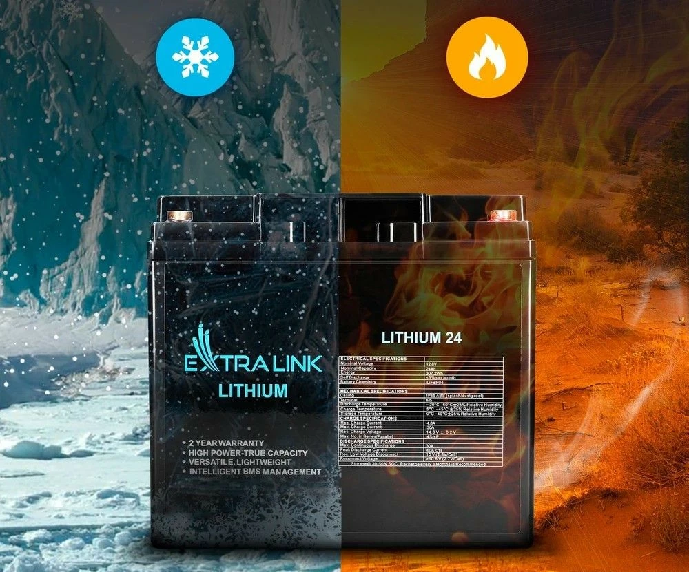 Bateri LiFePO4 Extralink EX.30424, 24Ah, 12.8V, e zezë