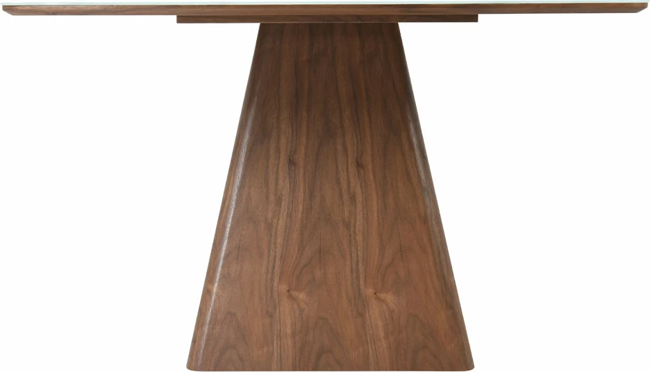 Tavolinë TOTEM, ngjyrë arre dhe e bardhë me pamje mermeri, 120x120x76cm