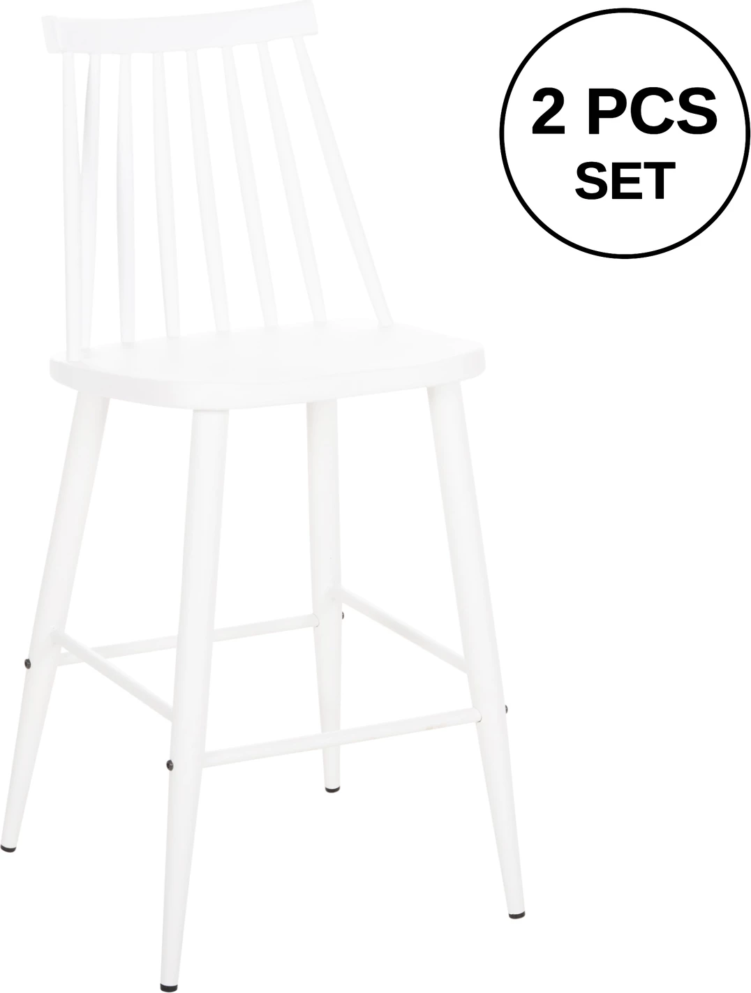 Karrige për bar mesatare Vanessa FH9300.11 polipropilenë & metal-bardhë 45,5x46x97Hcm., set prej 2 copë