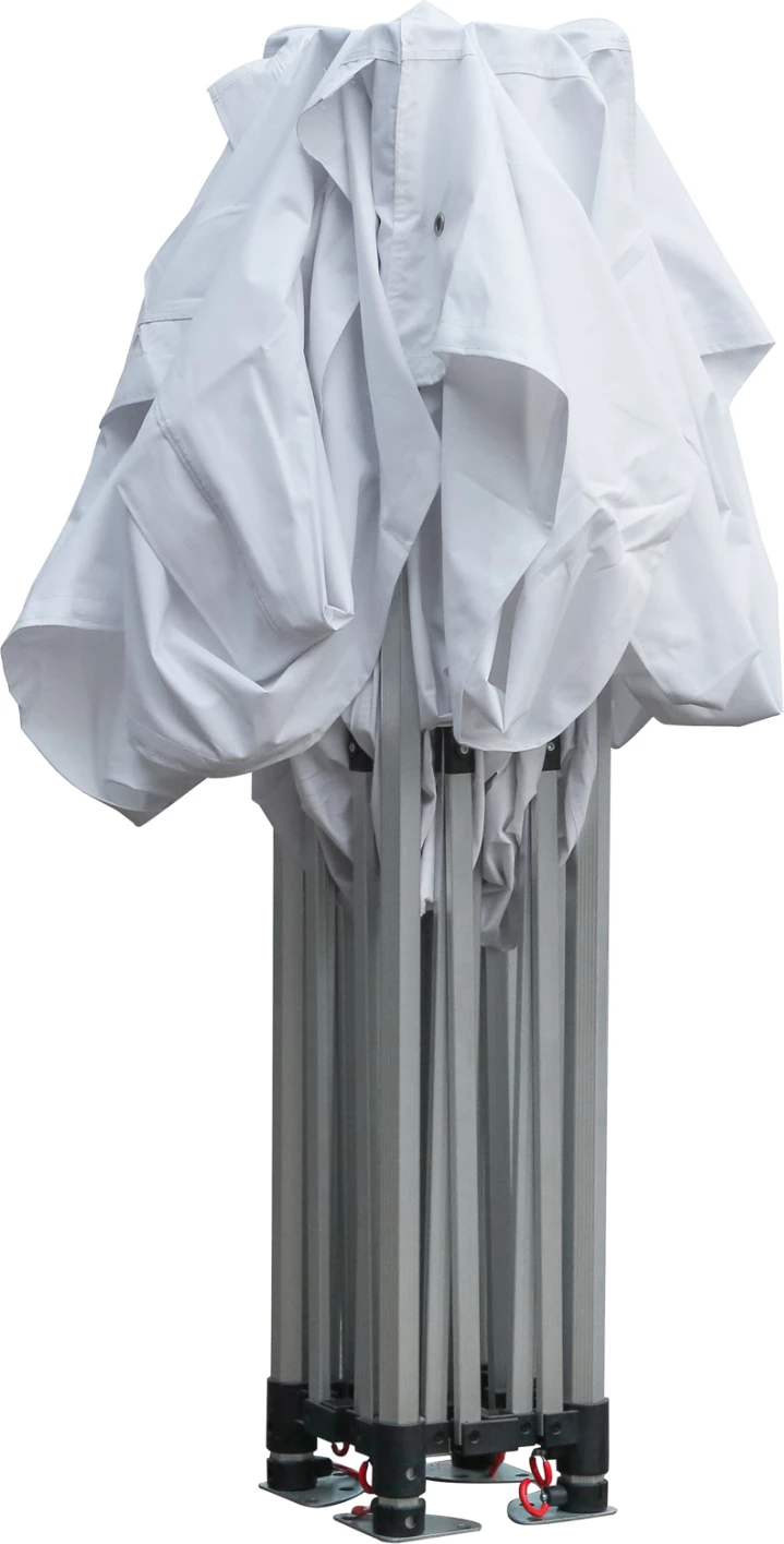 Gazebo i fortë me 3 hije anësore CRESSEN FH21097.01, i palosshëm, kornizë alumini argjendi, e bardhë, 3x3x3,4Hm