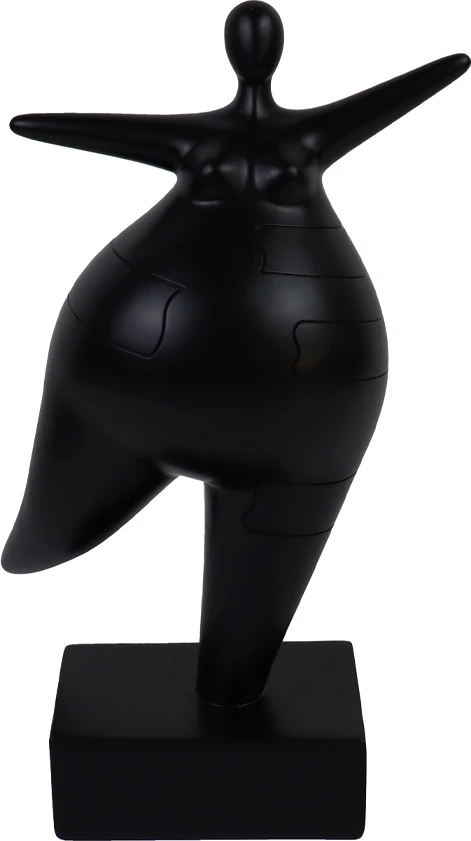 Figurë dekorative Kelda, polirezine, e zezë, 16x10x27 cm