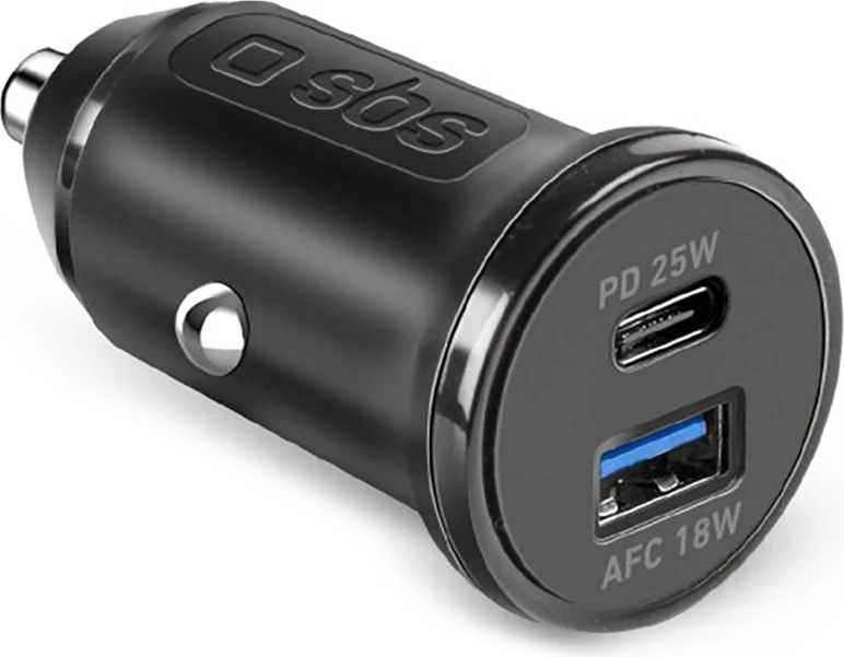 Karikues veture SBS TECRPD25W, 25W, USB-A & USB-C, Power Delivery, i zi