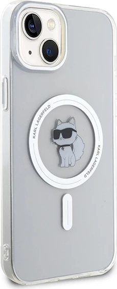 Mbështjellës Karl Lagerfeld IML Choupette MagSafe për iPhone 15 Plus, Transparent