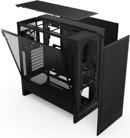 Kasë NZXT H5 Flow, Midi Tower me dritare, e zezë