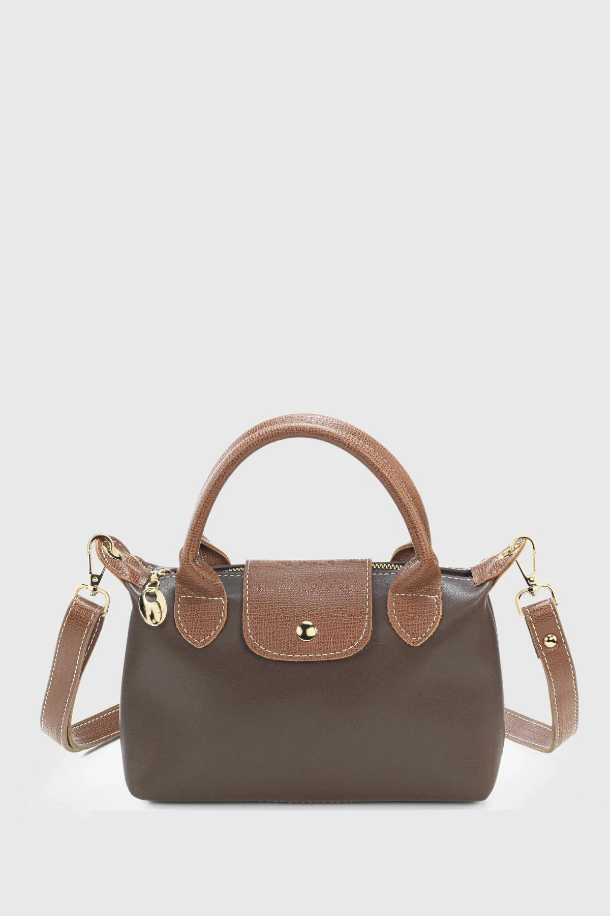 Çantë krahu Zoozie Bags, ngjyrë kafe e errët, 24x16cm