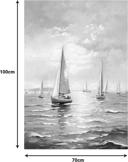 Pikturë kanavacë Sailsy I, shumëngjyrëshe, 70x3x100cm