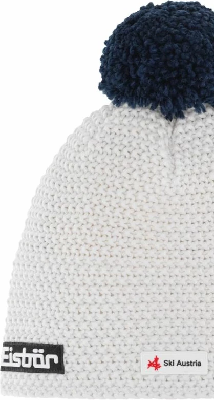 Kapelë pompon Eisbar, bardhë dhe kaltër