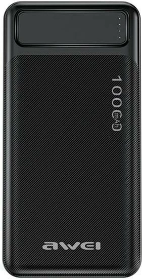 Powerbank AWEI P5K, 10000mAh, 2xUSB 2.1A, e zezë