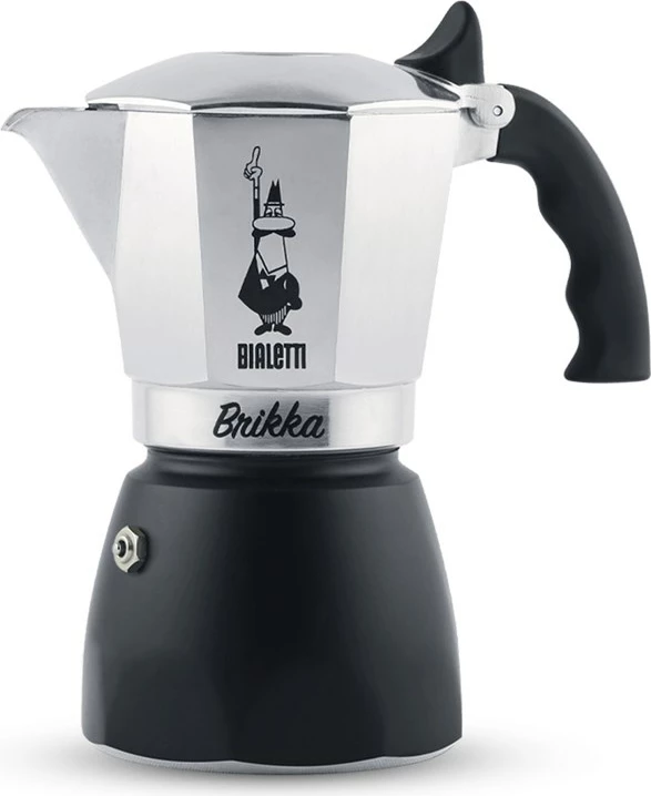 Moka pot Bialetti Brikka, 0.17L, 4 filxhanë, Alumini, Zi