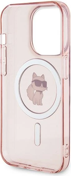 Mbështjellës Karl Lagerfeld IML Choupette MagSafe për iPhone 14 Pro Max, rozë