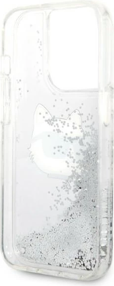 Mbështjellës Karl Lagerfeld KLHCP14XLNHCS për iPhone 14 Pro Max 6.7", Glitter Choupette, Argjendtë