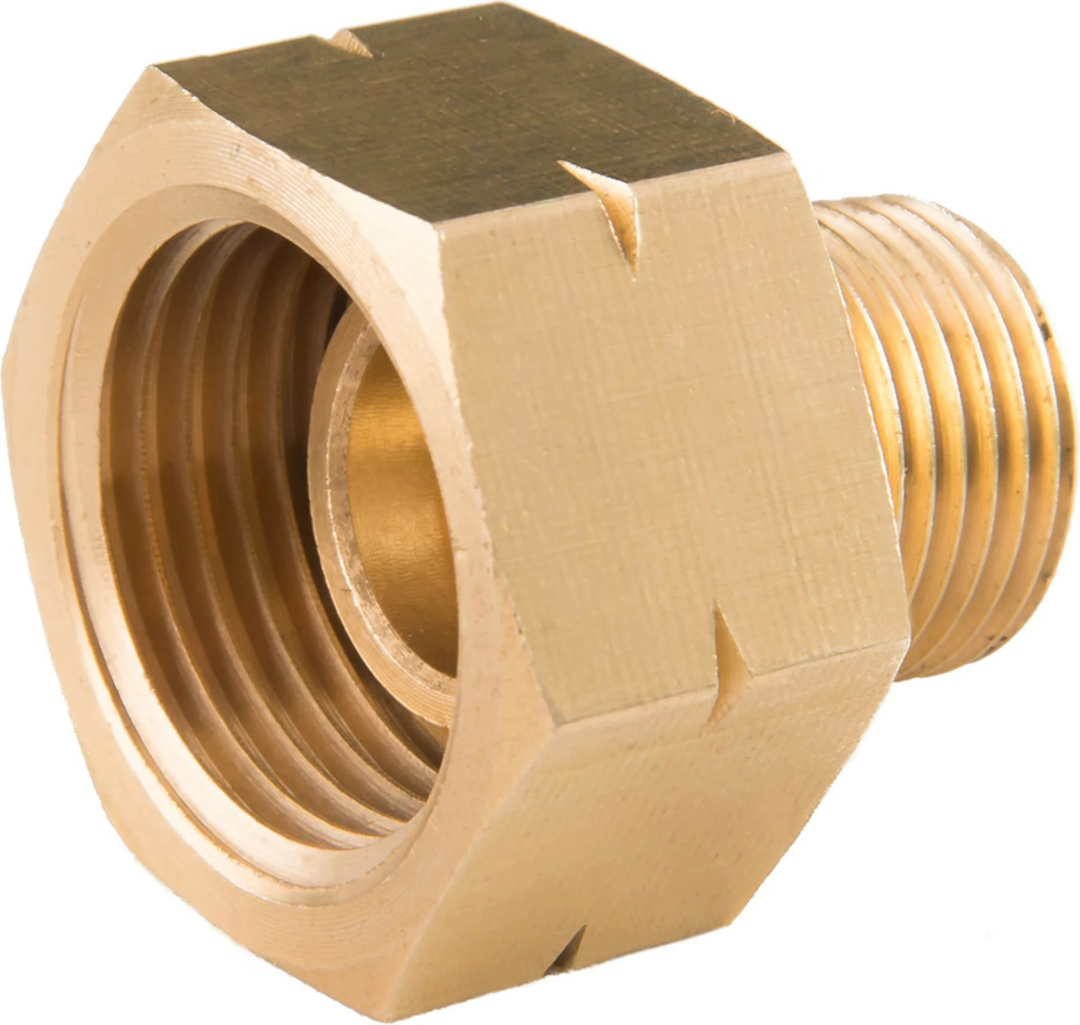 Adapter reduktues për bombol gazi Meva 1013119, 21.8mm L në 3/8" L, bronz