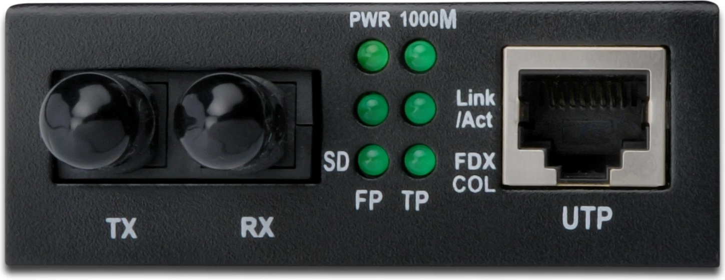 Media konvertues Digitus, 100Base-TX në 100Base-FX, RJ45/ST, 2km, i zi