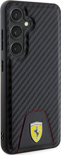 Mbështjellës Ferrari Carbon Stitched Bottom për Samsung Galaxy S24, i zi