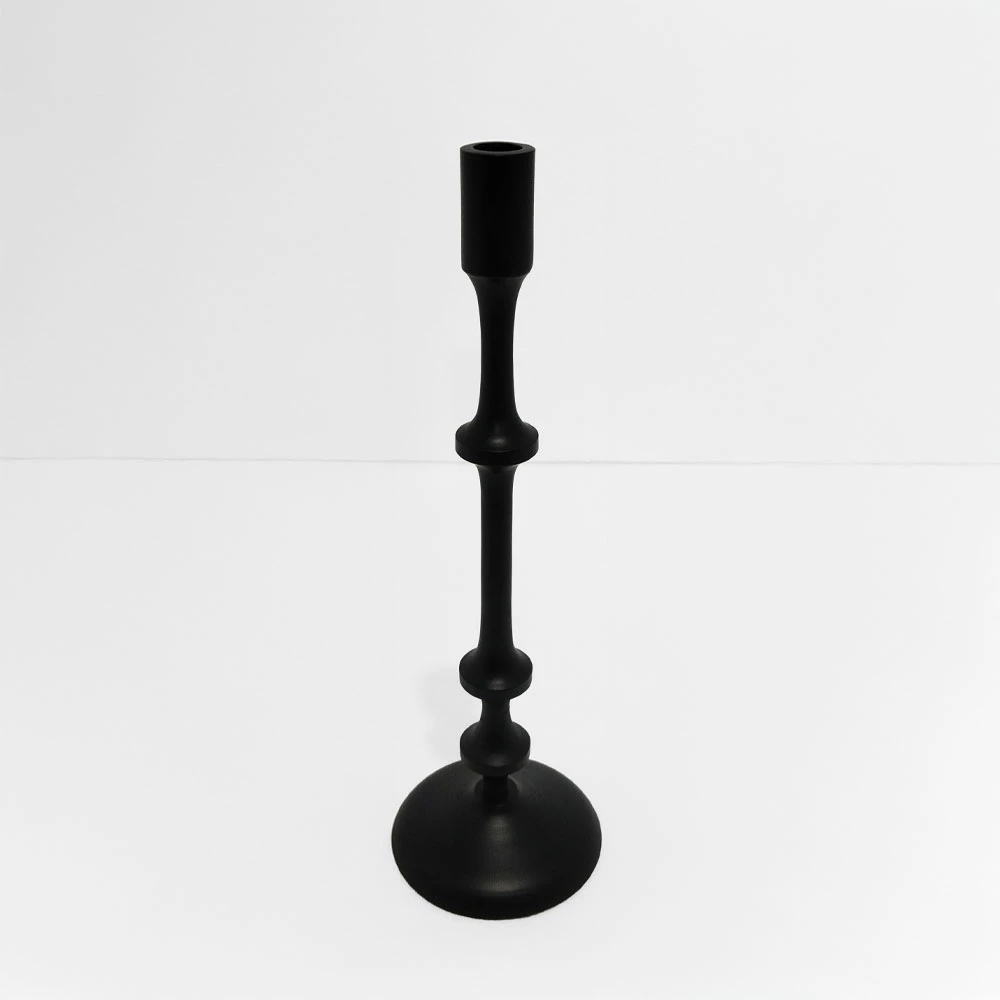 Mbajtëse qirinjsh NIO, alumin i zi, 13x13x39cm