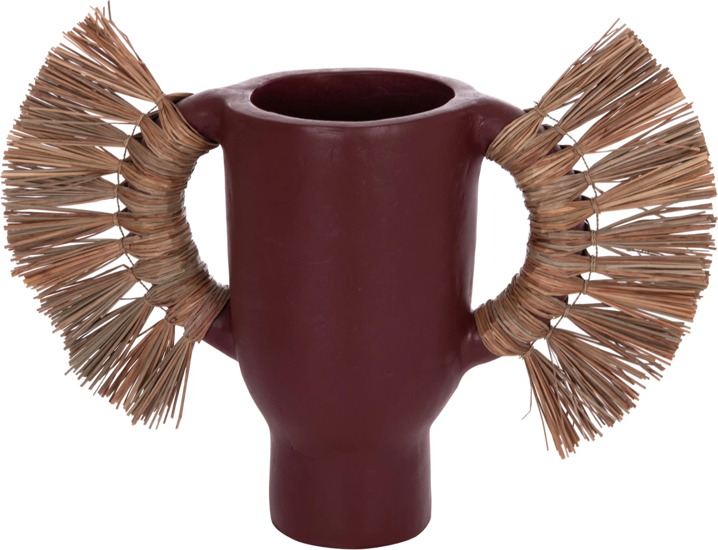 Vazo dekorative tavoline ALICA, terrakotë, ngjyrë maro, me bar të thatë, FH4668.06S, 55x19x34Hcm