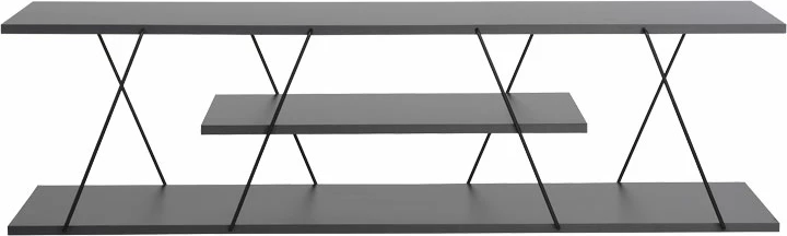 Komodë TV Tars, ngjyrë gri e errët/zezë, 120x30x33cm