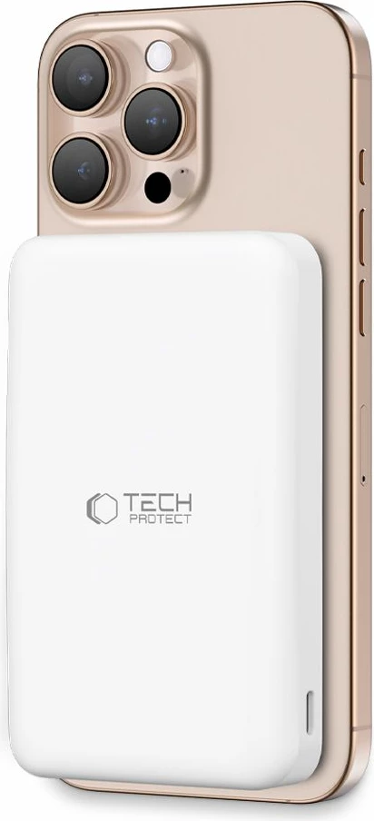 Powerbank Tech-Protect PB24 LifeMag QI2 MagSafe 10000 mAh, Bardhë