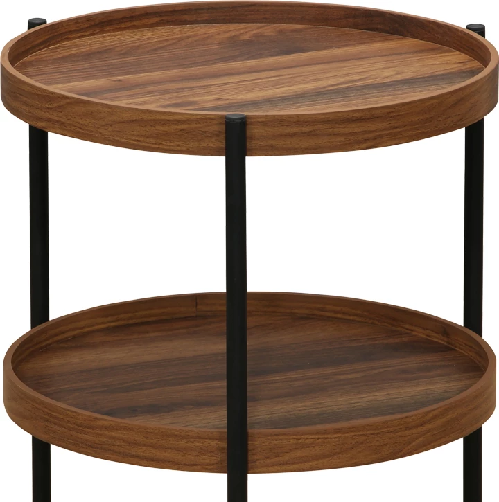 Tavolinë anësore Portogie, MDF ngjyrë arre, metal i zi, 40x50cm