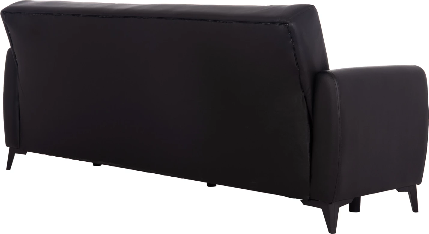 Divan-krevat treshe me hapësirë për depo, ngjyrë e zezë, NIKKO FH3292.11, 207x80x82cm