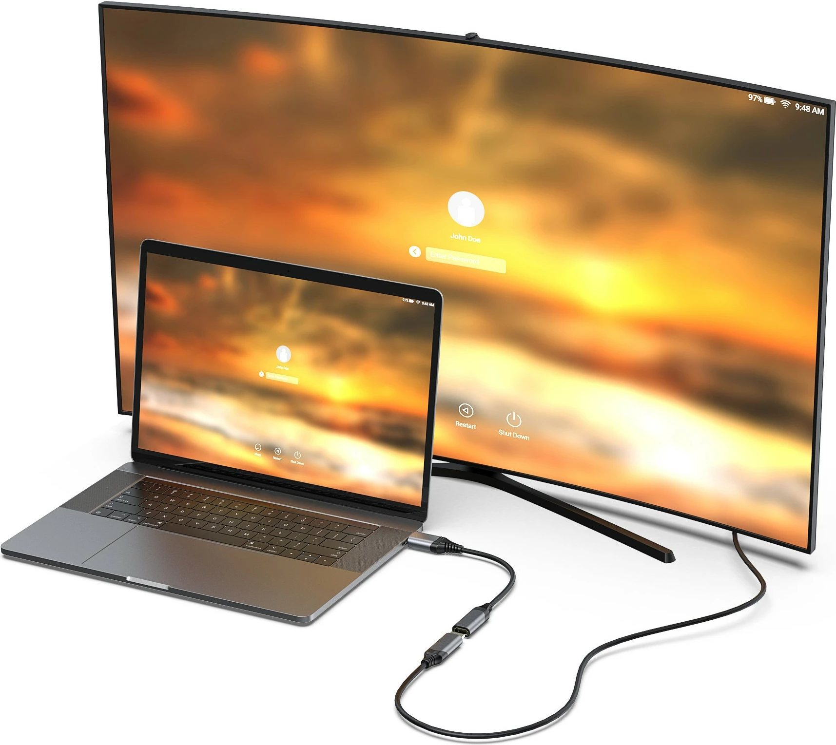 Adapter DisplayPort 1.2 në HDMI Equip, 4K/60Hz, 0.15 m, i zi, gri