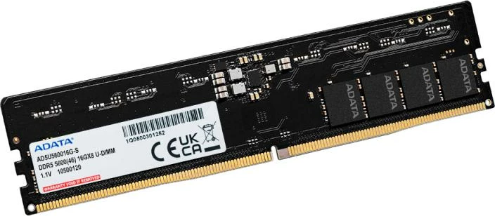 RAM Memorje ADATA AD5U560016G-S DDR5 16GB 5600MHz U-DIMM ECC, e zezë