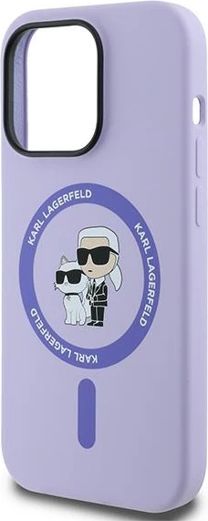 Mbështjellës Karl Lagerfeld HC MagSafe Silicone Karl&Choupette Heads për iPhone 14 Pro, Violet