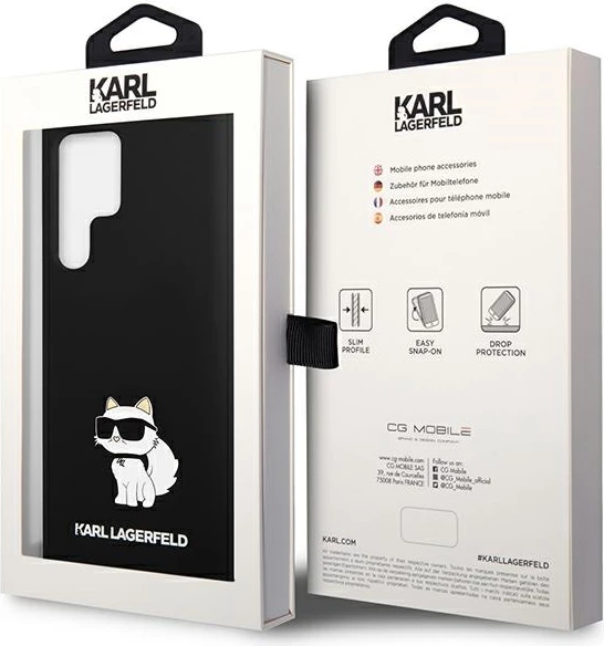 Mbështjellës Karl Lagerfeld Silicone Choupette për Samsung Galaxy S24 Ultra, i zi