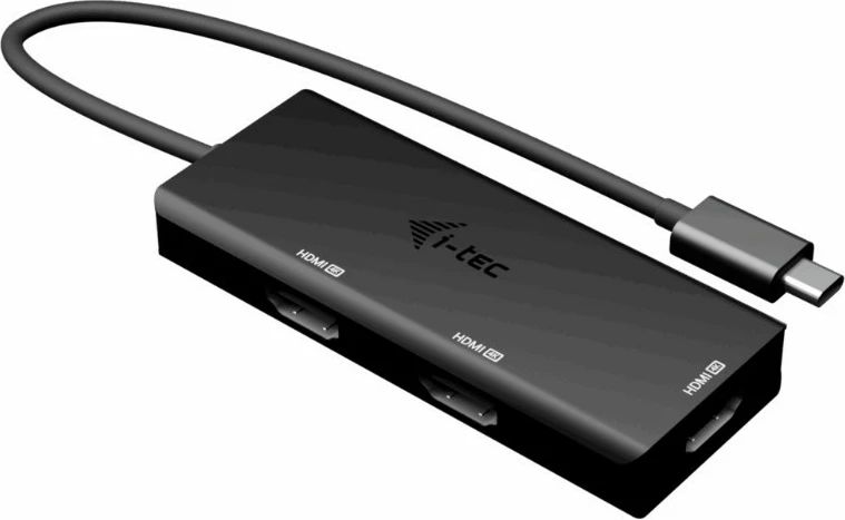 Stacion dokimi USB-C, i-tec, C31TRIPLE4KHDMIPD, 3x HDMI 4K/60 ose 1440p/144 Hz, Power Delivery 100W, kabllo 20 cm, e zezë