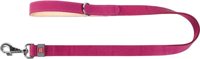 Litar qeni Waudog, 25 mm, 122 cm, lëkurë natyrale, rozë