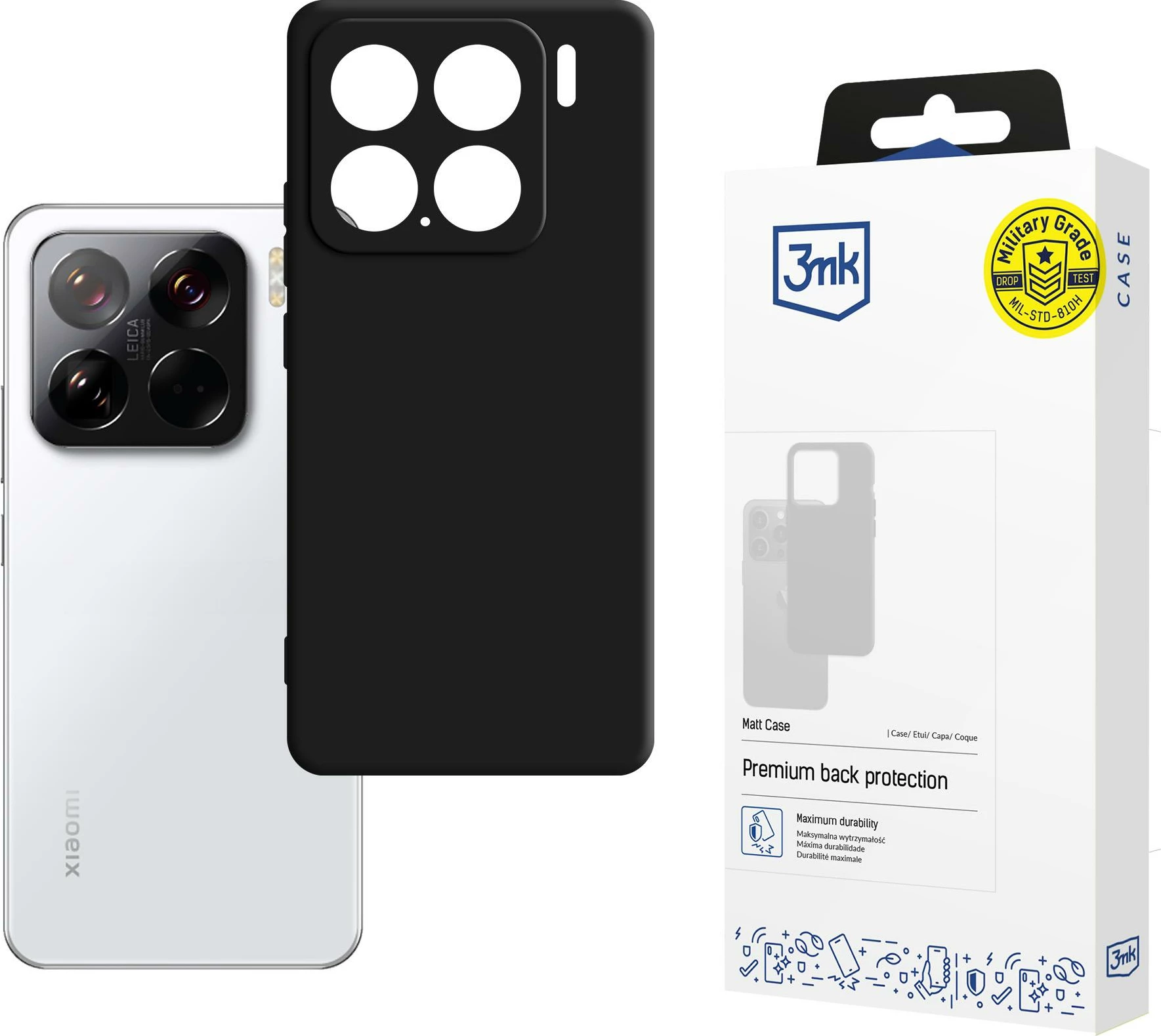 Mbështjellës 3mk Matt Case për Xiaomi 15, i zi