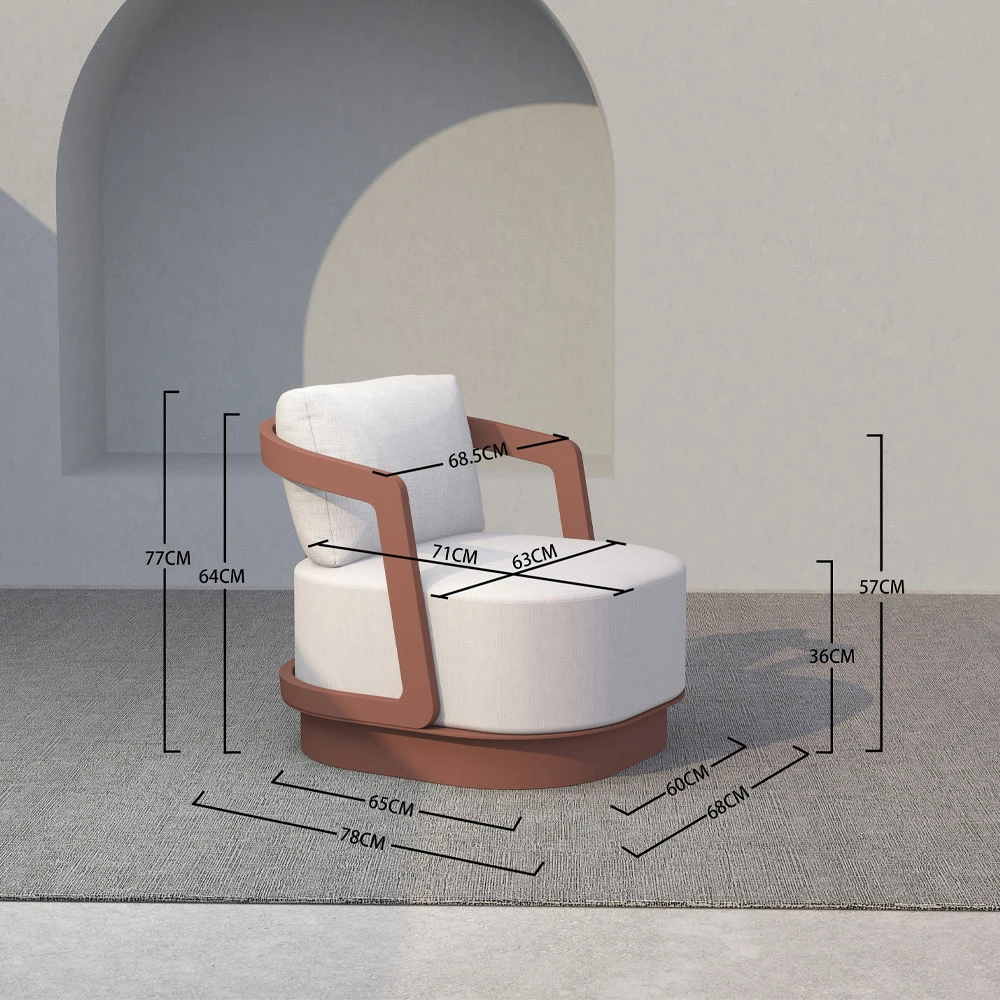 Set lounge TORRE 1+2+2, terrakote, 198x81x66cm