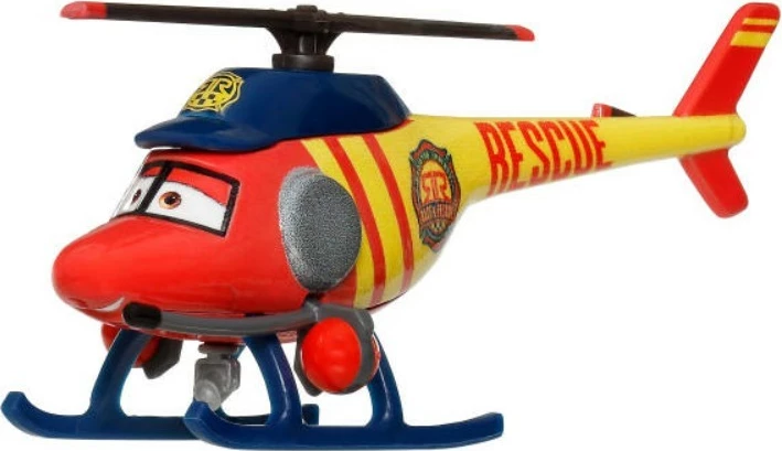 Lodër helikopter die-cast, Mattel Cars RESCUE CHOPPER DXV29/JDG60, shkallë 1:55, metal/plastikë, 3+, blu/kuqe/verdhe