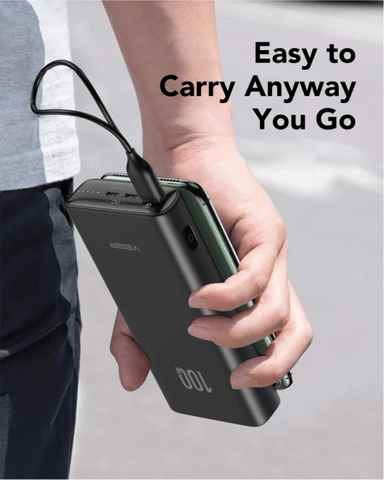 Powerbank VEGER T100 20000mAh PD 100W, black, set 1 copë