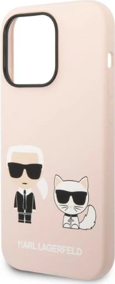 Mbështjellës Karl Lagerfeld KLHMP14LSSKCI për iPhone 14 Pro 6.1", silikon, MagSafe, rozë e çelët