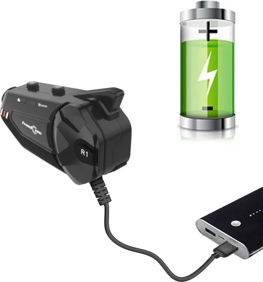 Interkom motoçiklete FreedConn R1 PLUS E, Bluetooth 5.0, 1080p, i zi