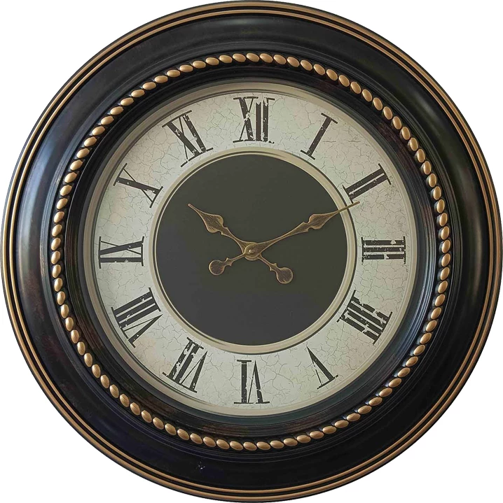 Orë muri Retta Inart, ngjyrë e zezë antike dhe ari, D60.8x5.6cm