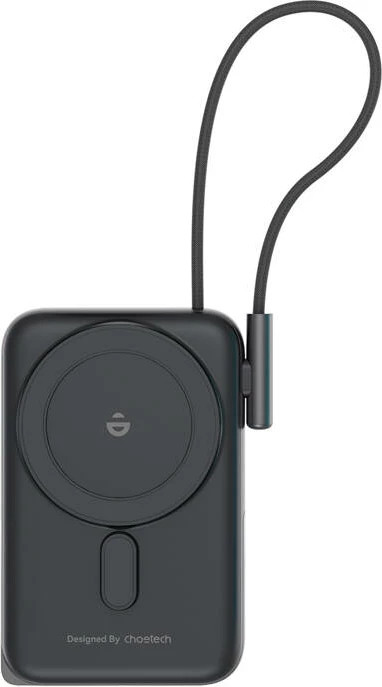 Powerbank Choetech B735, 10000mAh, 20W PD, magnetik, me USB-C kabllo, zi