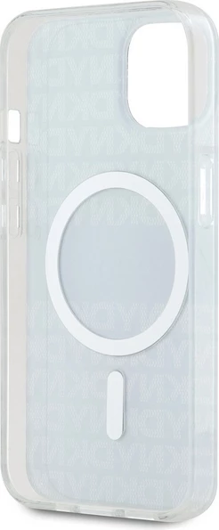 Mbështjellës DKNY IML Mono & Stripe MagSafe për iPhone 15/14/13, e zezë