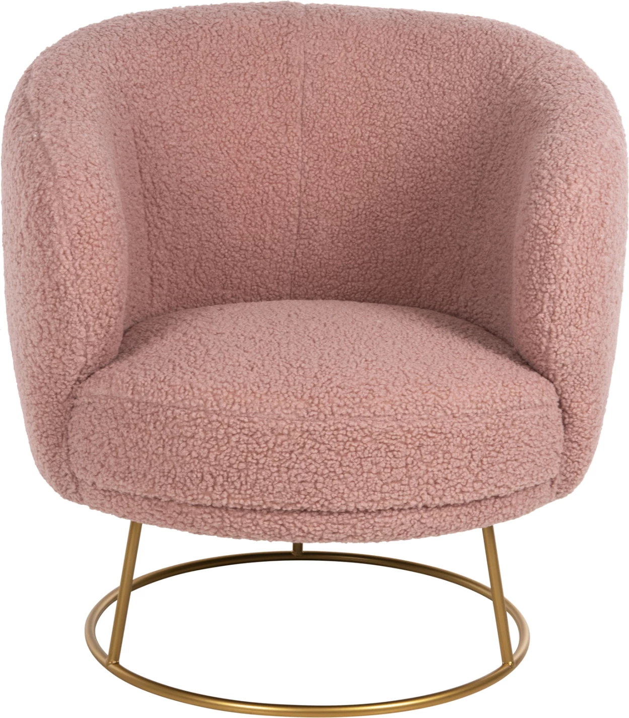 Karrige ARIEN FH8403.22, stof boucle, ngjyrë rozë e zbehtë, bazë metalike ari, 78x75x84H cm