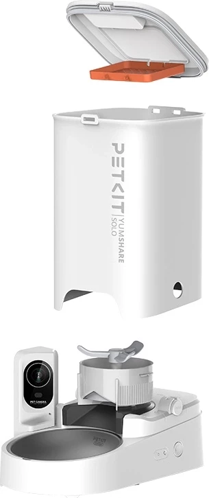 Shpërndarës ushqimi i mençur PetKit Yumshare SOLO, 3L, me kamerë, i bardhë