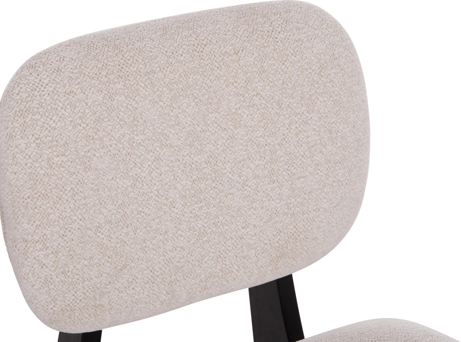 Karrige ngrënieje BELLISI, set 2 copë, stof krem i bardhë, dru i zi, FH18248.02, 53x56x78cm