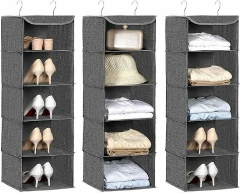 Organizator garderobe me varje SONGMICS RYCH06G 5 ndarje 30×30×90 cm, gri