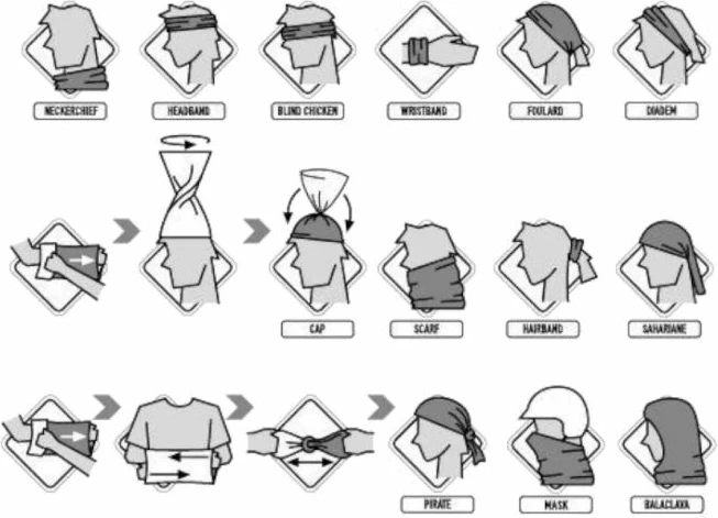 Shall multifunksional Buff unisex, gri