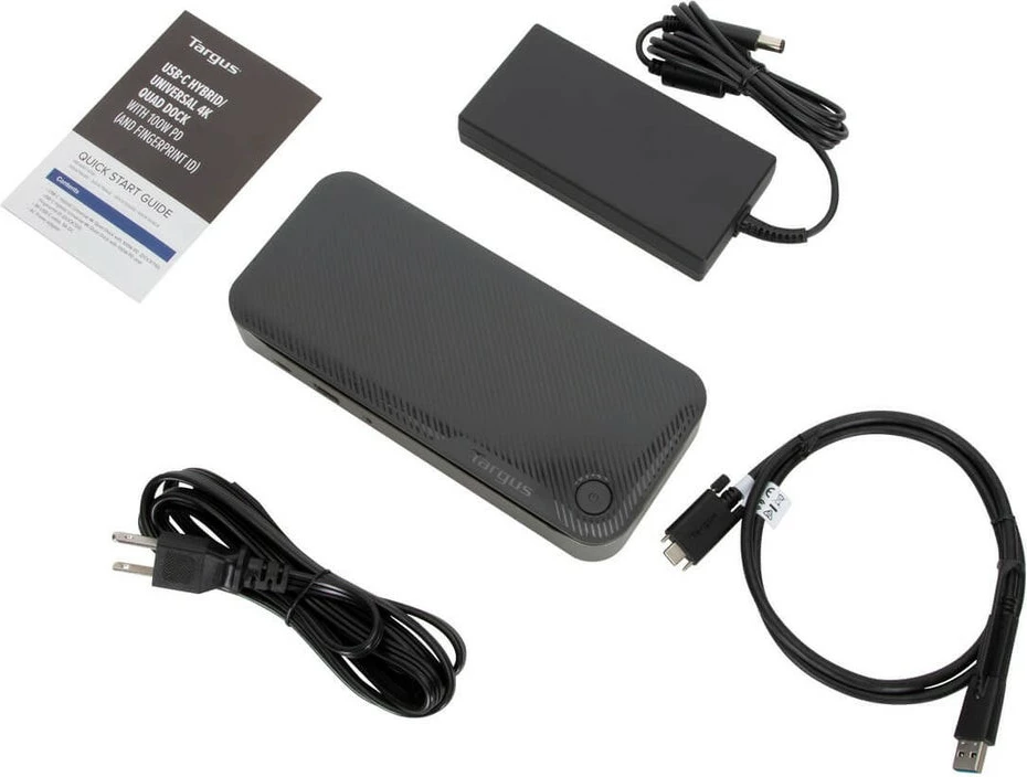 Docking station Targus Hybrid Quad 4K, USB-C, 2x HDMI, 2x DisplayPort, 100W, e zezë