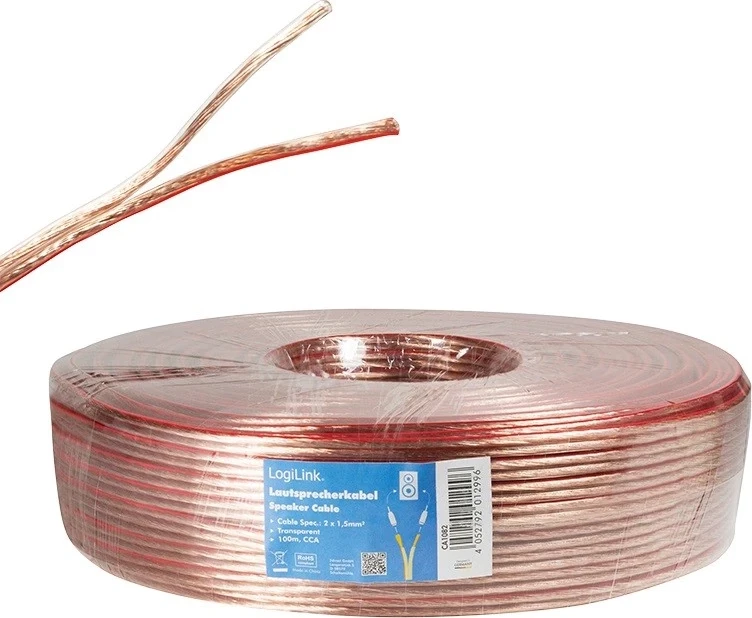 Kabllo audio LogiLink, 100.0m, transparent