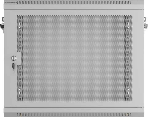 Kabinet rack muri 19", Lanberg WF01-6409-23S, 9U, 600x450 mm, derë e perforuar, Flat Pack, gri RAL 7035