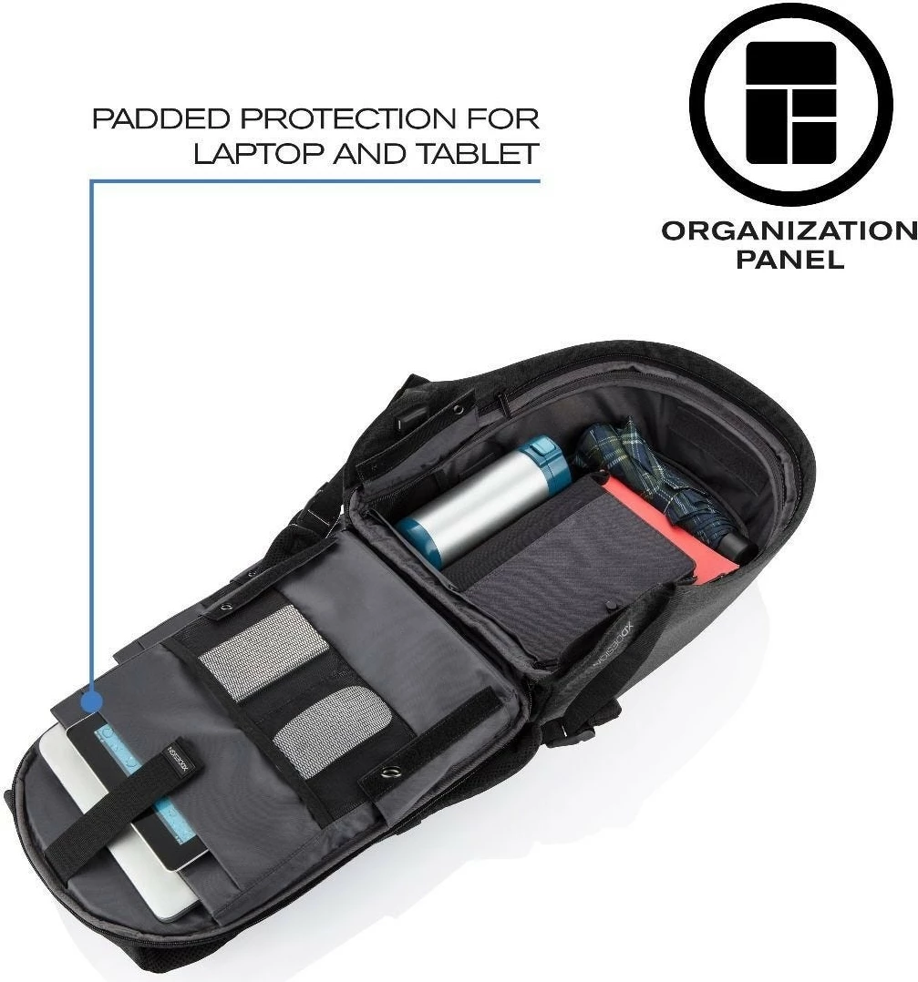 Çantë shpine anti-vjedhje XD DESIGN BOBBY HERO XL, 20L, për laptop 17", e zezë